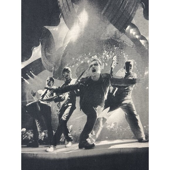 Vintage Y2K U2 Band Tee 360 Degrees Tour Concert Promo Rare Black XL Shirt Art - Picture 7 of 10